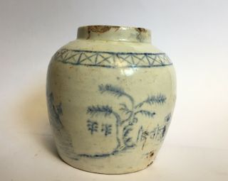 Antique Chinese Ginger Jar Blue And White 3