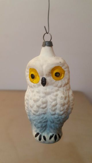 Antique Vintage German Glass Figural " Big Eyed Owl ".