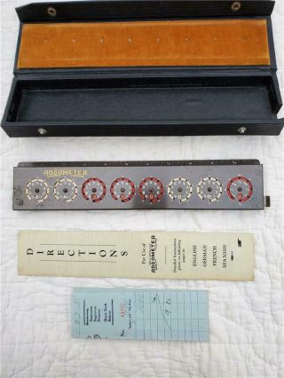 Vintage 1931 Addometer Box & Papers