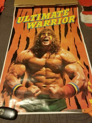 Vintage Wwf Ultimate Warrior 1989 Poster Wwe Wcw Nwa Awa Ljn Rare