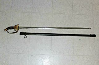 Ww1 Wwi Imperial German M1889 Prussian Officer Sword W.  K.  &c.  Scabbard Rare