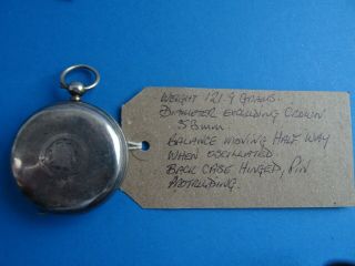 Antique Solid Silver Pocket Watch J W Benson The Ludgate Spares/Repair 1885. 2