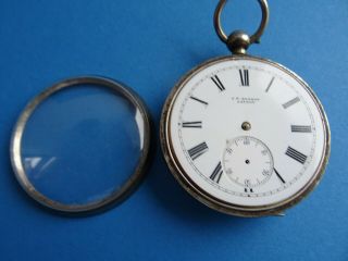 Antique Solid Silver Pocket Watch J W Benson The Ludgate Spares/Repair 1885. 3