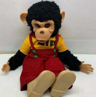 Vintage Rushton Zip The Chimp 15” Monkey Rubber Face,  Hands,  Ears And Shoes 60’s