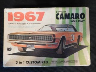 Vintage Palmer 1967 Chevrolet Camaro Sport 3 In 1 Model Kit 6711