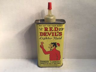 Vintage Red Devil Oil Can Handy Oiler 4 Oz Rare Tin Old Cities Whiz Amoco Oilzum