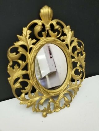 Victorian Ornate Gold Gilded Metal Mirror