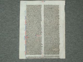 Rare Vellum Medieval Manuscript Bible Leaf W/ Scribal Correction,  Ca.  1250
