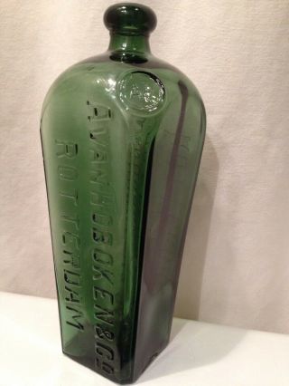 Avan Hoboken & Co Rotterdam Dark Forest Green Case Gin Bottle 10 " Tall Rare