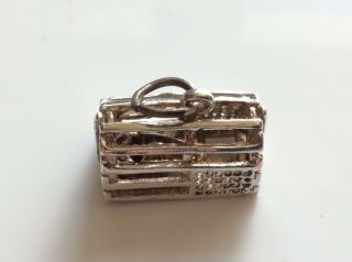 Vintage Sterling Silver Lobster Pot With Moving/ Loose Lobster Charm - Rare 2