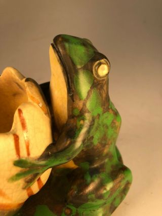 Weller Coppertone FROG Vase Rare Arts and Crafts Old Pottery 2