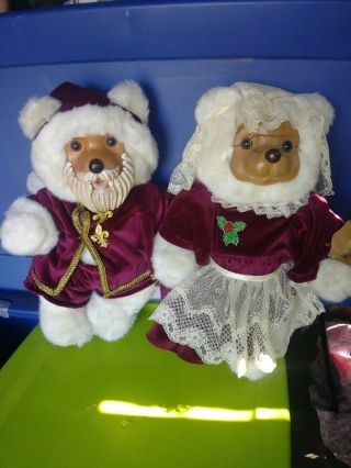 Raikes Bears Mr & Mrs Santa Claus Christmas Set 1988 W,  & Only One Tags