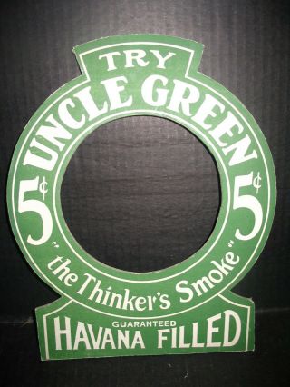 Uncle Green Cigar Humidor Or Tin Holder Store Display Sign Rare Tobacco Item