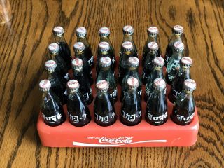 Vintage Mini Coca Cola Crate W/ 24 Bottles Miniature Japan/china Edition Rare