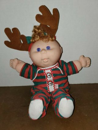 Vintage Cabbage Patch Kid Cpk Doll Mattel Holiday Christmas Deer Baby