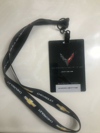 2019 C8 Corvette Announcement Party Access Badge (very Rare - Gm Employee Badge)