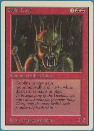 Goblin King Unlimited Pld - Sp Red Rare Magic The Gathering Card (37228) Abugames