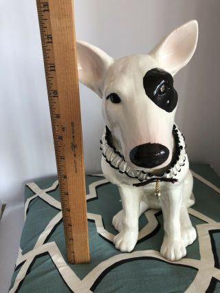 Rare Eng Bull Terrier Dog Statue Figurine Barware Spuds Mackenzie 12 1/2” Euc