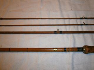 VINTAGE MONTAGUE SUNBEAM BAMBOO FLY ROD - 9 ' - WITH EXTRA TIP,  SOCK 3