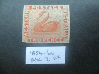 Western Australia Stamps: 2d Orange Swan Imperf Rare - (d310)