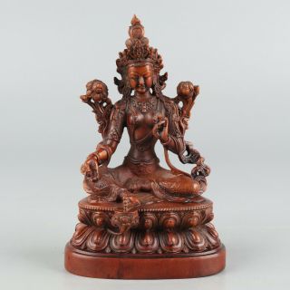 Chinese Exquisite Hand - Carved Tibetan Buddha Carving Boxwood Statue