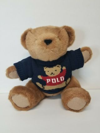 Ralph Lauren Vintage Polo Teddy Bear 1997 Jointed Stuffed Plush Polo Sweater