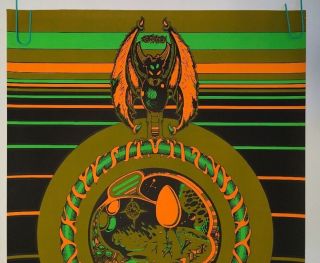 In The Beginning Vintage Houston Blacklight Poster Psychedelic 1970 Pin - up 70 ' s 3