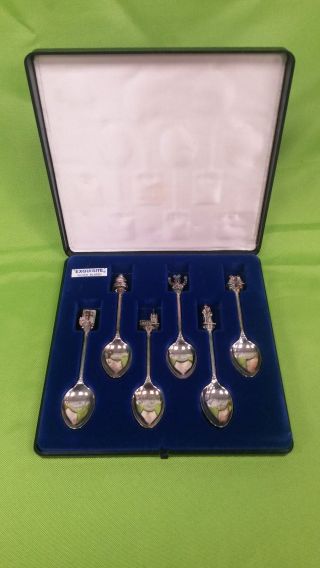 Set Of 6 Wedding Style Silver Plated Spoons In Display Case 713