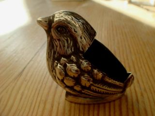 A FINE SOLID STERLING SILVER HALLMARKED NOVELTY BIRD PIN CUSHION 2
