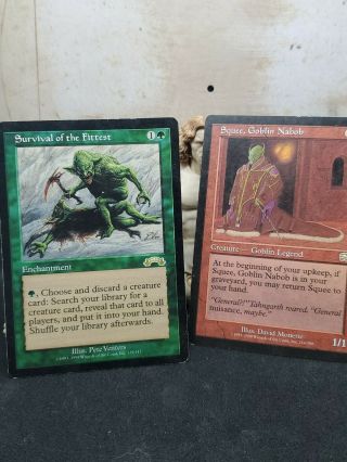 Cheapest On Ebay Mtg,  1st Gen.  Survival Of The Fittest & Squee,  Goblin Nabob