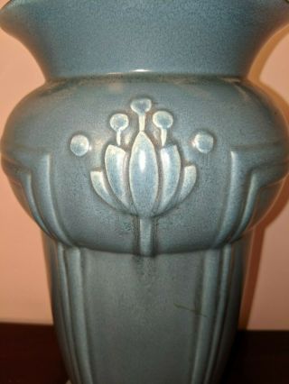 Rare Redwing Pottery Red WIng Art Deco Blue Vase 817 13 
