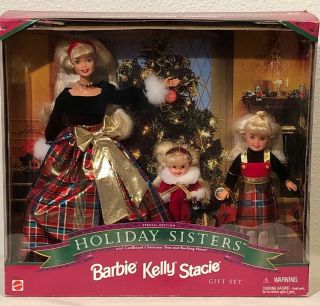 Holiday Sisters Barbie Kelly & Stacie Dolls Christmas Gift Set No.  19809 Nrfb