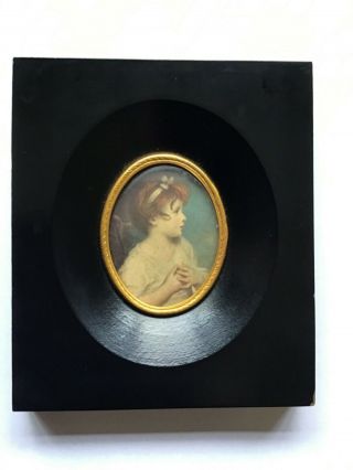 Miniature Vintage Portrait " Age Of Innocence " By Sir Joshua Reynolds - Print