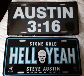 Rare Vintage Wwe/wwf Stone Cold Steve Austin Car Licence Plates