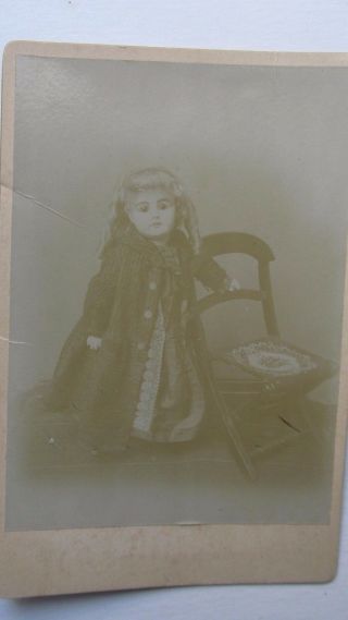 Extremely Rare Antique Cabinet Photo Of Doll,  Full Length,  Victorian,  C1870