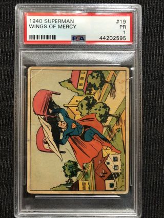 1940 Superman Gum Inc.  Card - 19 Psa 1 Rare