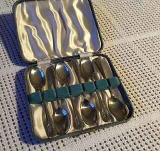 Vintage Set Of 6 Epns Silver Plated Teaspoons J T Epworth & Sons Boxed Rare