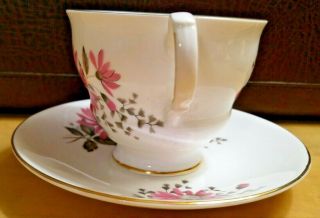 Royal Dover China - Teacup and Saucer with Pink Flowers - England 2