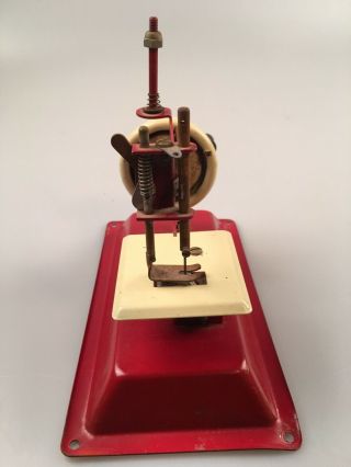 Rare Vintage Antique Gateway Red Metal Child ' s Hand - crank Sewing Machine 2