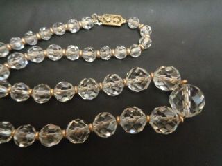 Antique Marked Gold Filled Art Deco Gold Filled & Rock Crystal Beaded Necklace