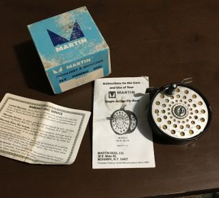 Vintage Martin Model 60 Fly Fishing Reel Tuna Can W/box Instructions Made In Usa
