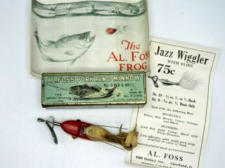 Al Foss Oriental Wiggler W/ Blue Box,  2 Papers - Older Lure
