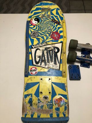 Rare 1986 Vision Mark “gator” Rogowski Skateboard Complete With Trucks Vintage