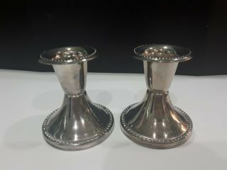 Vintage Silver Plated Small Candlesticks Dinner Taper Candle Holders