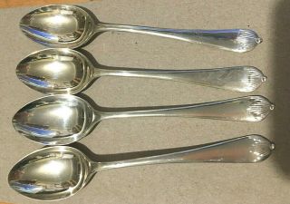 Set Four Art Deco Sterling Silver Coffee Spoons 1926