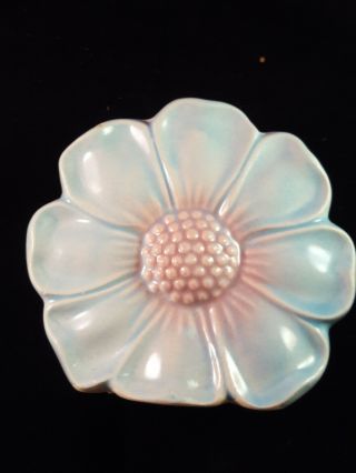 Vintage Blue Pink Daisy Flower Wall Pocket Collectible Antique