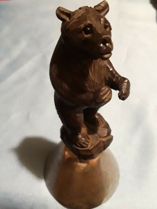 Rare Antique Carved Wood Bear Bell.  No - Reserve.