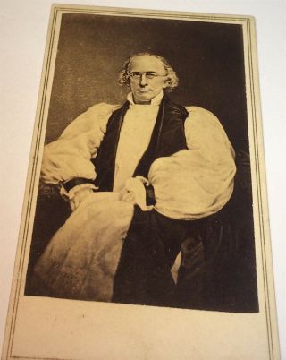 Rare Antique American Civil War Era Bishop George Washington Doane Ny Cdv Photo