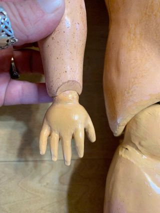 TLC Antique Composition And Wood German Doll Body - parts It Repair Only 2