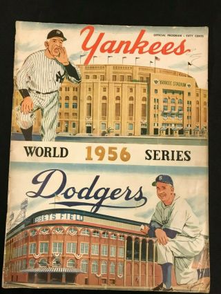 1956 Brooklyn Dodgers Vs York Yankees World Series Official Program Rare